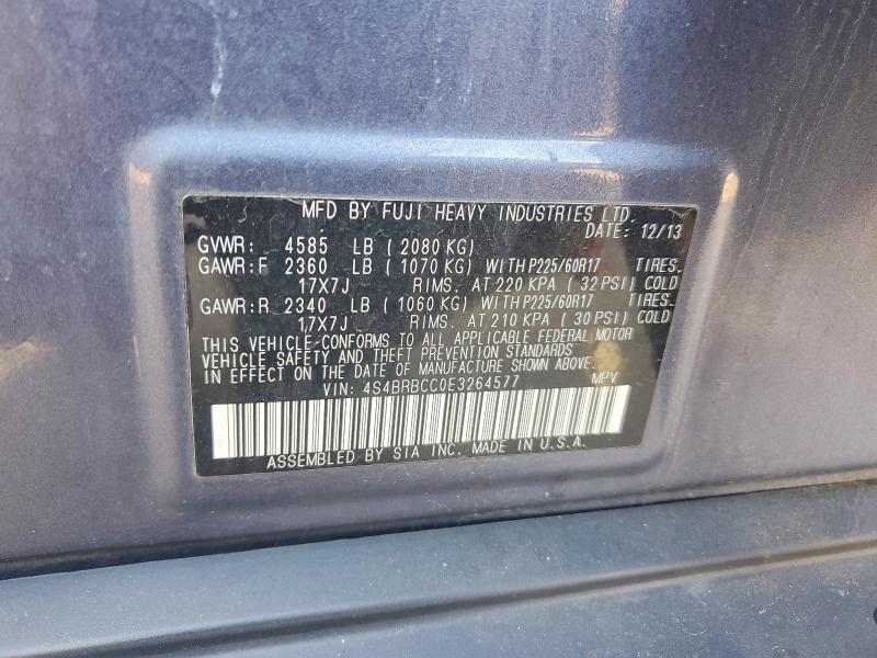 Aukcja sprzedaży 2014 Subaru Outback, vin: 4S4BRBCC0E3264577, numer aukcji: 49744996