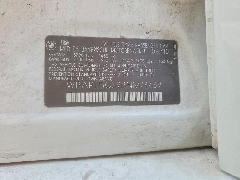 Продажа на аукционе авто 2011 Bmw 328, vin: WBAPH5G59BNM74439, номер лота: 50737986