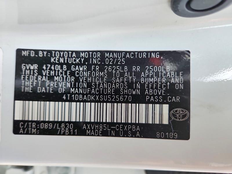 Продажа на аукционе авто 2025 Toyota Camry, vin: 4T1DBADKXSU525670, номер лота: 49646696