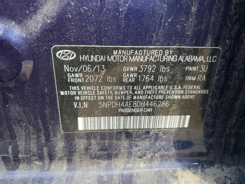 Продаж на аукціоні авто 2013 Hyundai Elantra, vin: 5NPDH4AE8DH446286, номер лоту: 48572206