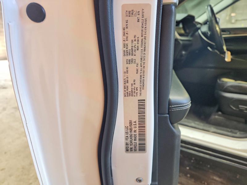 50318886 :رقم المزاد ، 1C4RJKBG1N8515091 vin ، 2022 Jeep Grand Cherokee مزاد بيع