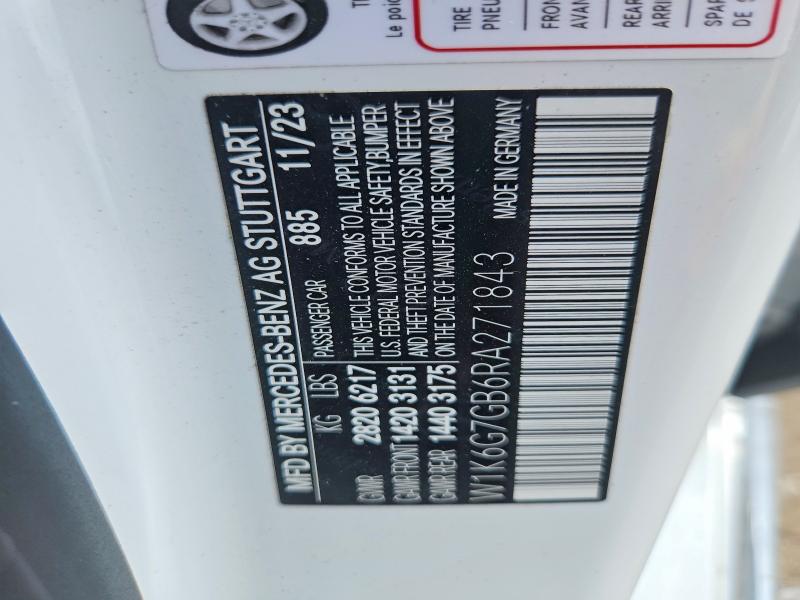 48391826 :رقم المزاد ، W1K6G7GB6RA271843 vin ، 2024 Mercedes-benz S مزاد بيع