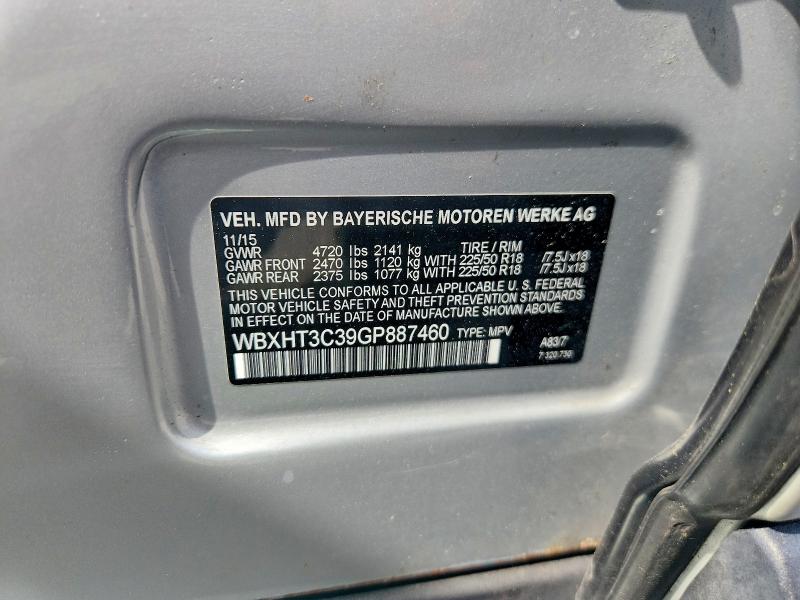 50099636 :رقم المزاد ، WBXHT3C39GP887460 vin ، 2016 Bmw X1 مزاد بيع