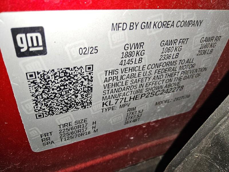 Продаж на аукціоні авто 2025 Chevrolet Trax, vin: KL77LHEP2SC242278, номер лоту: 51608686