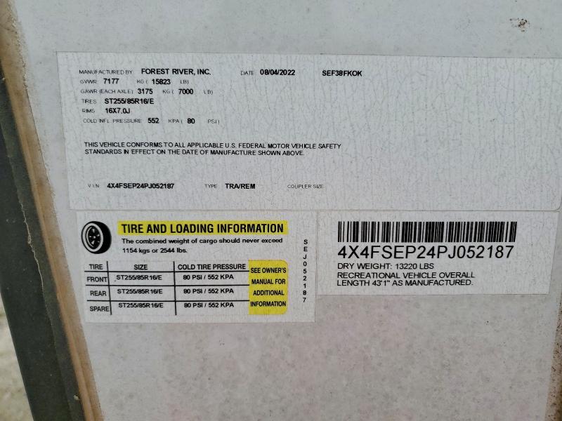Продажа на аукционе авто 2023 Sierra Recreation, vin: 4X4FSEP24PJ052187, номер лота: 61952766