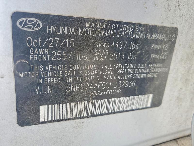Aukcja sprzedaży 2016 Hyundai Sonata, vin: 5NPE24AF6GH332936, numer aukcji: 49014356