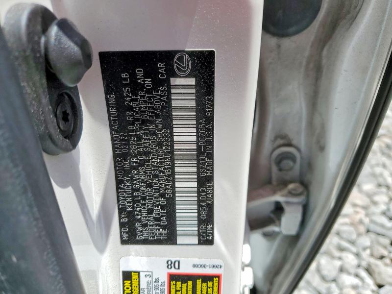 Aukcja sprzedaży 2022 Lexus Es 350, vin: 58ADZ1B19NU122332, numer aukcji: 50108976