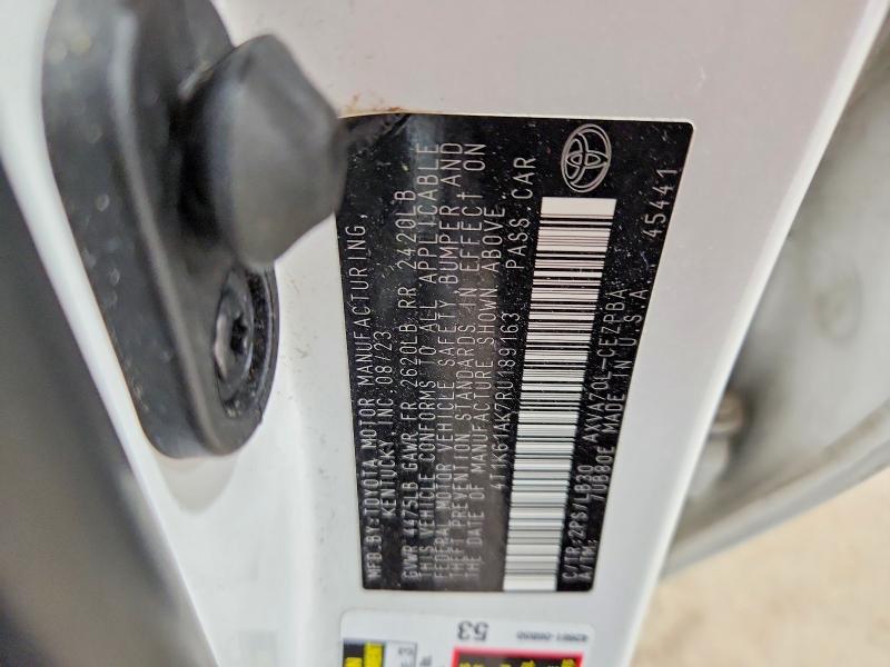 2024 Toyota Camry მანქანა იყიდება აუქციონზე, vin: 4T1K61AK7RU189163, აუქციონის ნომერი: 49298126