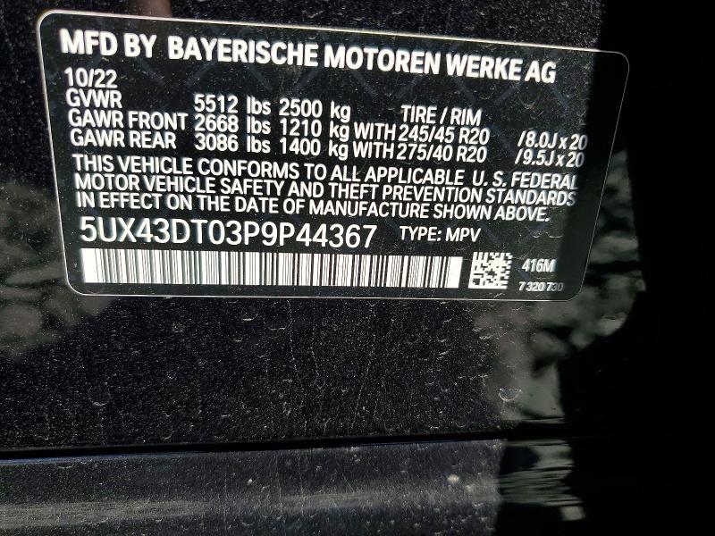 Продаж на аукціоні авто 2023 Bmw X4, vin: 5UX43DT03P9P44367, номер лоту: 49618786
