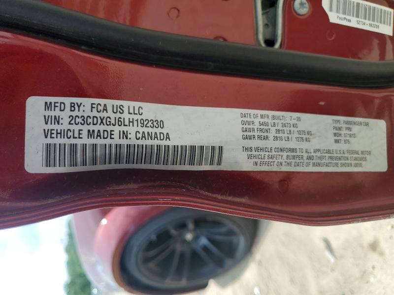Продаж на аукціоні авто 2020 Dodge Charger, vin: 2C3CDXGJ6LH192330, номер лоту: 51000036