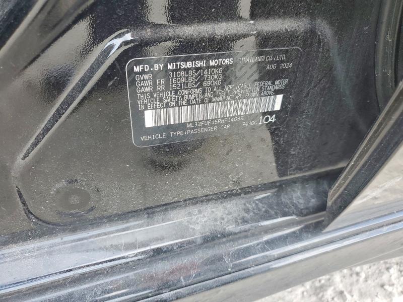 51067876 :رقم المزاد ، ML32FUFJ5RHF14039 vin ، 2024 Mitsubishi Mirage مزاد بيع