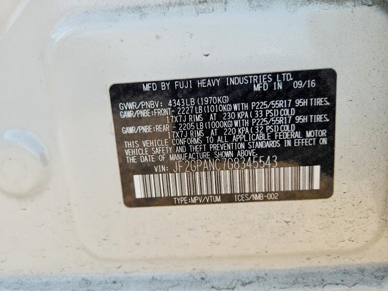 Продаж на аукціоні авто 2016 Subaru Crosstrek, vin: JF2GPANC7G8345543, номер лоту: 48257016