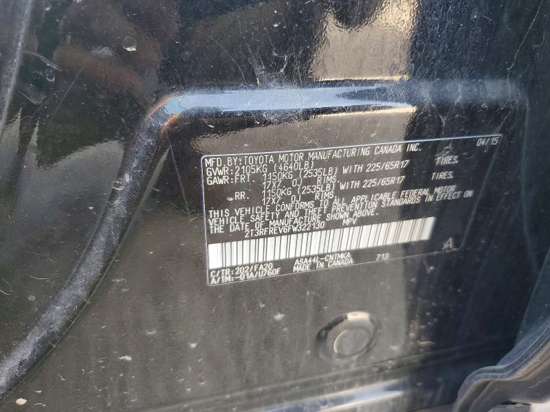 Aukcja sprzedaży 2015 Toyota Rav4, vin: 2T3RFREV6FW322130, numer aukcji: 50780626
