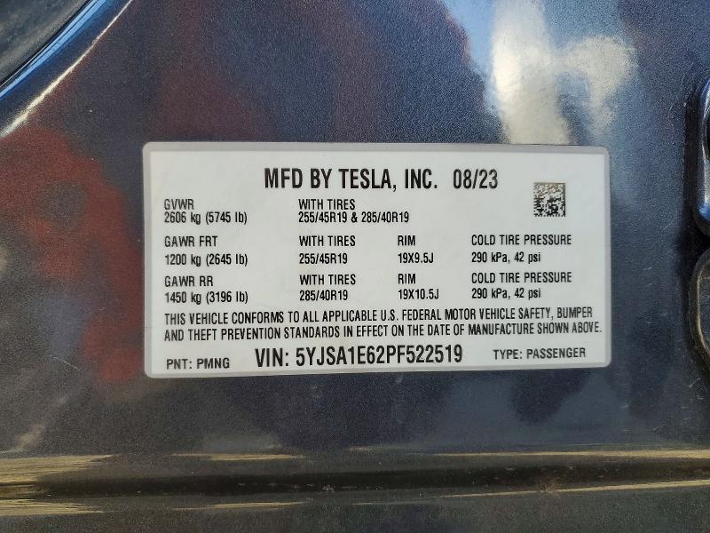 Aukcja sprzedaży 2023 Tesla Model S, vin: 5YJSA1E62PF522519, numer aukcji: 49127636