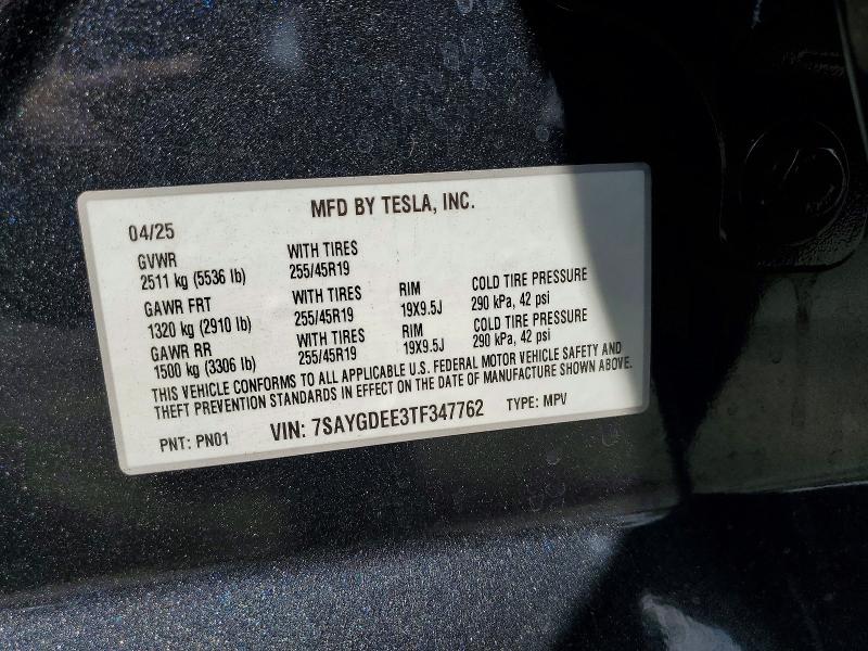 Продажа на аукционе авто 2026 Tesla Model Y, vin: 7SAYGDEE3TF347762, номер лота: 50266766