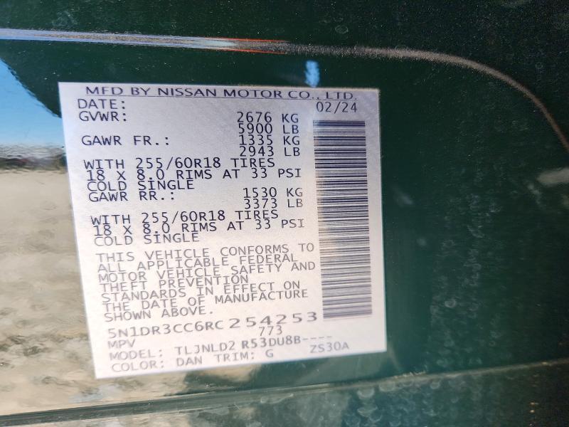 Aukcja sprzedaży 2024 Nissan Pathfinder, vin: 5N1DR3CC6RC254253, numer aukcji: 51180796