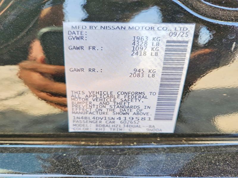 Продаж на аукціоні авто 2025 Nissan Altima, vin: 1N4BL4DV1SN419581, номер лоту: 47740046