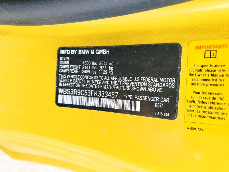 Продажа на аукционе авто 2015 Bmw M4, vin: WBS3R9C53FK333457, номер лота: 51650786