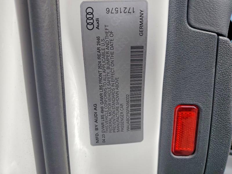 2023 Audi A5 მანქანა იყიდება აუქციონზე, vin: WAUABCF50PA056332, აუქციონის ნომერი: 49091676