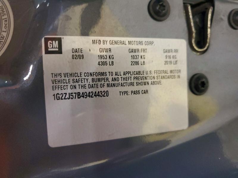 Aukcja sprzedaży 2009 Pontiac G6, vin: 1G2ZJ57B494244320, numer aukcji: 51448406