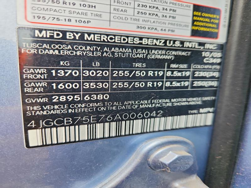 Auction sale of the 2006 Mercedes-benz R, vin: 4JGCB75E76A006042, lot number: 51026176