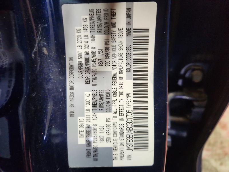Продажа на аукционе авто 2011 Mazda Cx-9, vin: JM3TB3BV4B0301706, номер лота: 48363266
