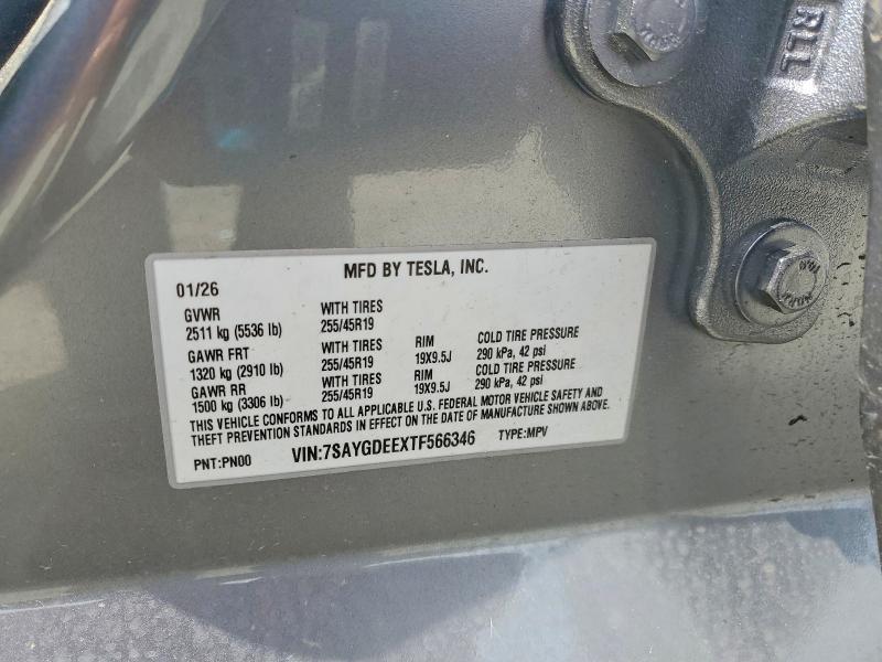 2026 Tesla Model  Y მანქანა იყიდება აუქციონზე, vin: 7SAYGDEEXTF566346, აუქციონის ნომერი: 50413506