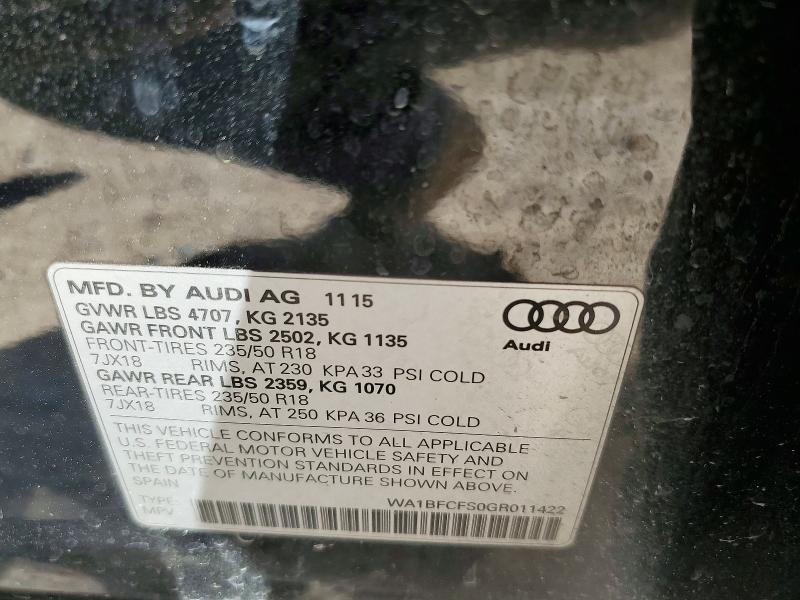 Aukcja sprzedaży 2016 Audi Q3, vin: WA1BFCFS0GR011422, numer aukcji: 48858436