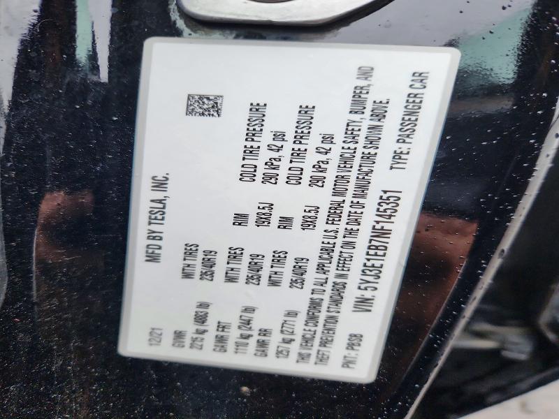 Aukcja sprzedaży 2022 Tesla Model 3, vin: 5YJ3E1EB7NF145351, numer aukcji: 48116016