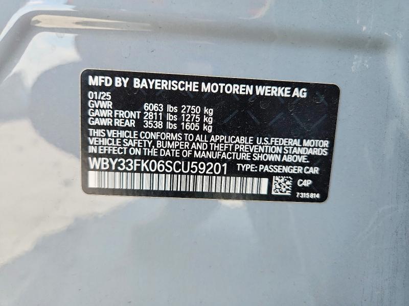 Aukcja sprzedaży 2025 Bmw I5, vin: WBY33FK06SCU59201, numer aukcji: 49903236
