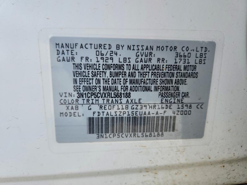 Продажа на аукционе авто 2024 Nissan Kicks, vin: 3N1CP5CVXRL568188, номер лота: 49800366