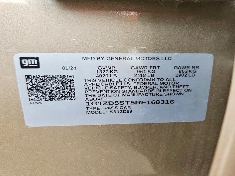 51126546 :رقم المزاد ، 1G1ZD5ST5RF168316 vin ، 2024 Chevrolet Malibu مزاد بيع