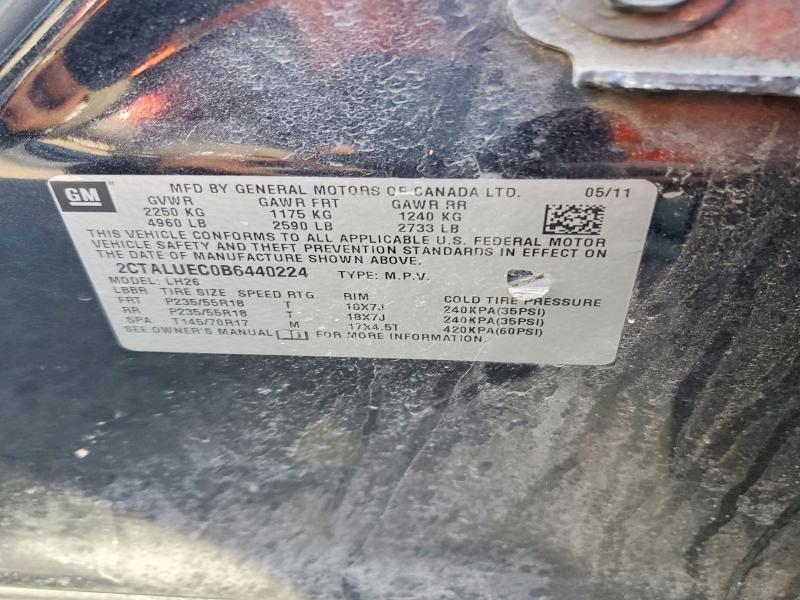 49264516 :رقم المزاد ، 2CTALUEC0B6440224 vin ، 2011 Gmc Terrain مزاد بيع