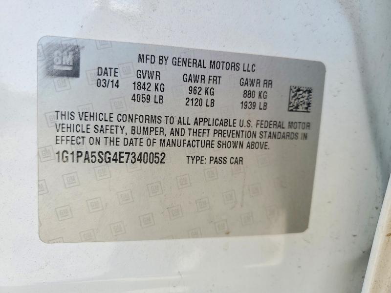 Продажа на аукционе авто 2014 Chevrolet Cruze, vin: 1G1PA5SG4E7340052, номер лота: 49609496