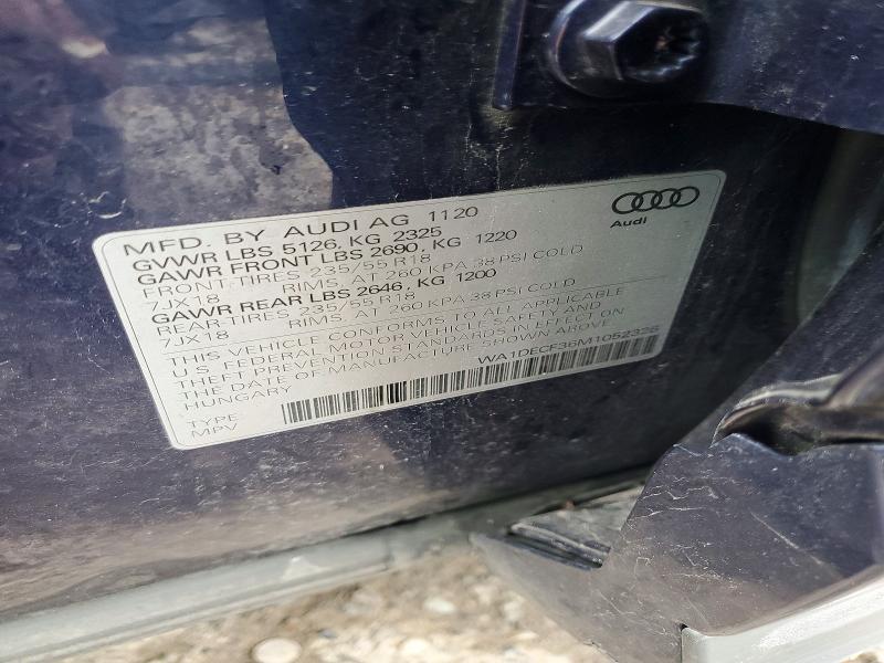 Aukcja sprzedaży 2021 Audi Q3, vin: WA1DECF36M1052328, numer aukcji: 48578126