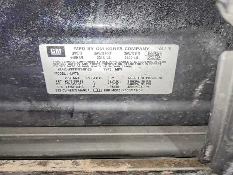 Продаж на аукціоні авто 2015 Buick Encore, vin: KL4CJHSB9FB240128, номер лоту: 51832746