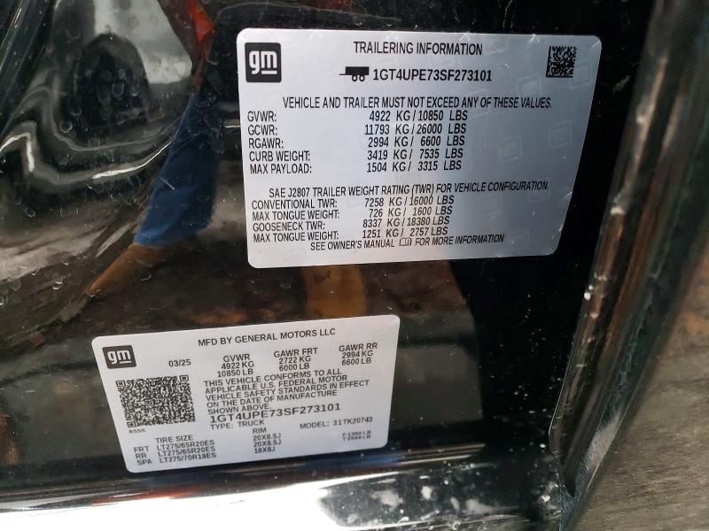 Продажа на аукционе авто 2025 Gmc Sierra, vin: 1GT4UPE73SF273101, номер лота: 50124186