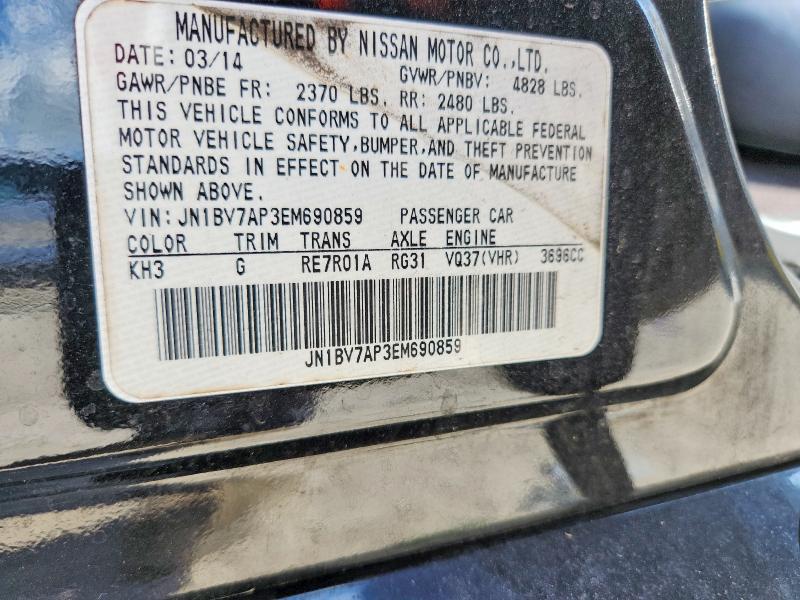 Aukcja sprzedaży 2014 Infiniti Q50, vin: JN1BV7AP3EM690859, numer aukcji: 51080106