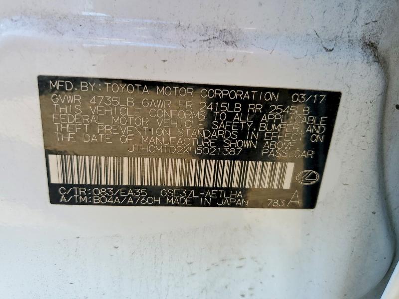 Продаж на аукціоні авто 2017 Lexus Is, vin: JTHCM1D2XH5021387, номер лоту: 49928686