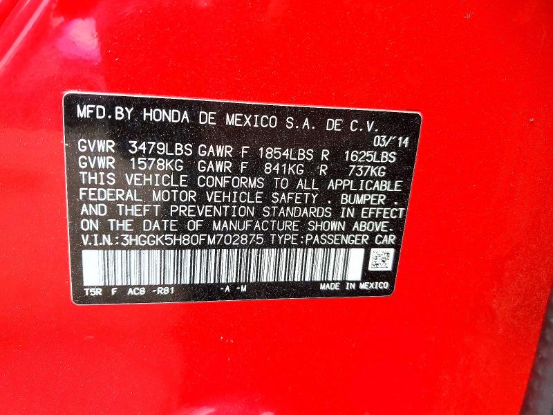 Продаж на аукціоні авто 2015 Honda Fit, vin: 3HGGK5H80FM702875, номер лоту: 50452686