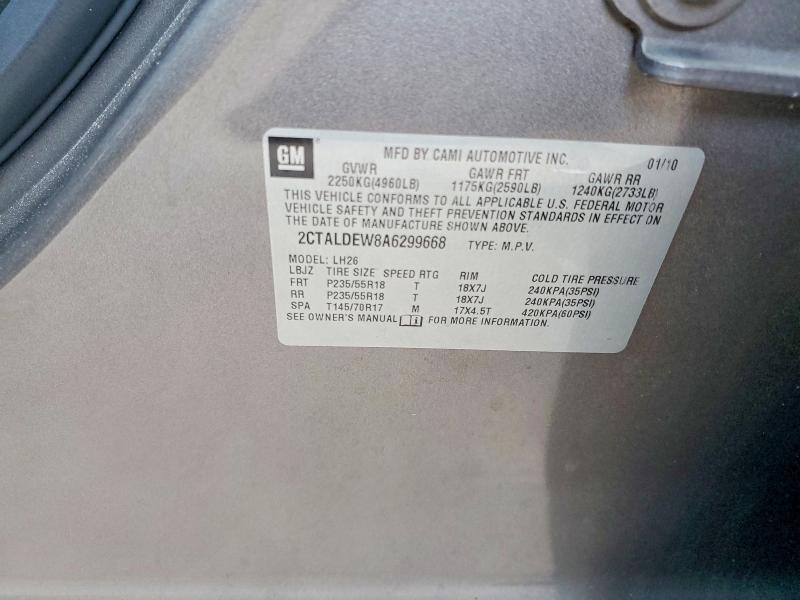 2010 Gmc Terrain მანქანა იყიდება აუქციონზე, vin: 2CTALDEW8A6299668, აუქციონის ნომერი: 49831546