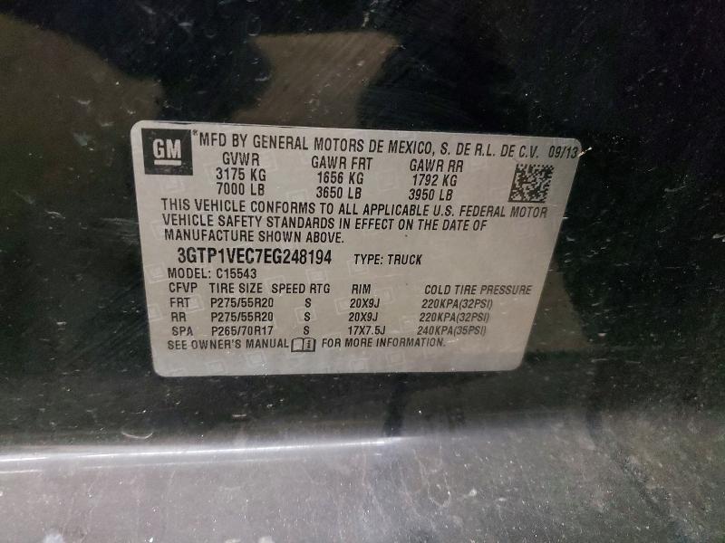 51551836 :رقم المزاد ، 3GTP1VEC7EG248194 vin ، 2014 Gmc Sierra مزاد بيع