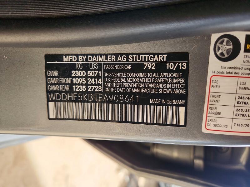 Продаж на аукціоні авто 2014 Mercedes-benz E, vin: WDDHF5KB1EA908641, номер лоту: 50479136