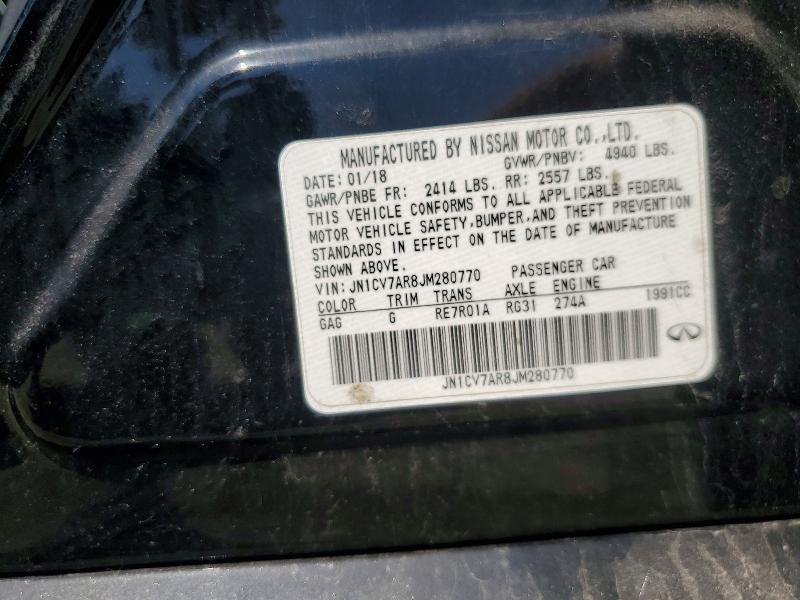 Aukcja sprzedaży 2018 Infiniti Q50, vin: JN1CV7AR8JM280770, numer aukcji: 51087346