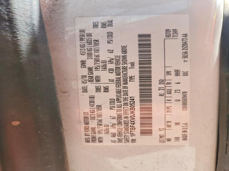2018 Ford Transit მანქანა იყიდება აუქციონზე, vin: 1FTBF4XV0JKB05241, აუქციონის ნომერი: 51198436