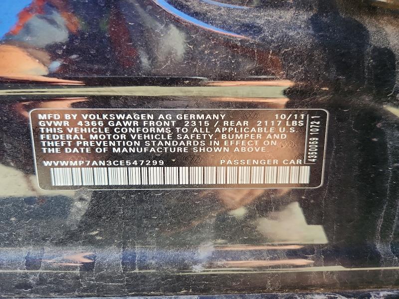 51026866 :رقم المزاد ، WVWMP7AN3CE547299 vin ، 2012 Volkswagen Cc مزاد بيع