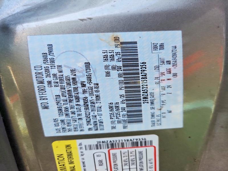 Продаж на аукціоні авто 2005 Ford Freestar, vin: 2FMZA52215BA79356, номер лоту: 49553026