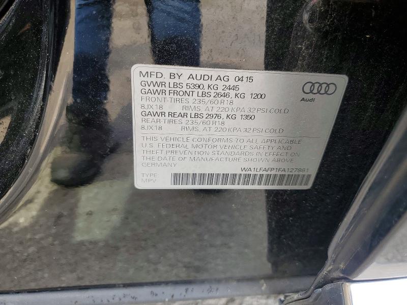 Продаж на аукціоні авто 2015 Audi Q5, vin: WA1LFAFP1FA127861, номер лоту: 48941176