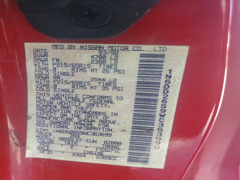 Продаж на аукціоні авто 1998 Nissan Frontier, vin: 1N6DD26S9WC363699, номер лоту: 50336946
