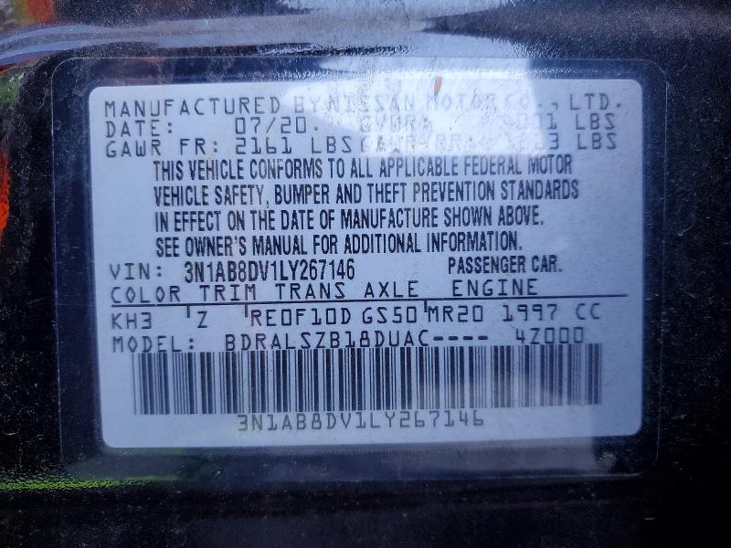 Aukcja sprzedaży 2020 Nissan Sentra, vin: 3N1AB8DV1LY267146, numer aukcji: 49772846
